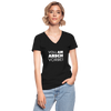 Frauen-T-Shirt mit V-Ausschnitt: Voll am Arsch vorbei - Schwarz