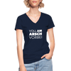 Frauen-T-Shirt mit V-Ausschnitt: Voll am Arsch vorbei - Navy