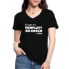 Frauen-T-Shirt mit V-Ausschnitt: Das geht mir komplett am Arsch vorbei. - Schwarz