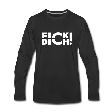 Männer Premium Langarmshirt: Fick Dich! - Schwarz