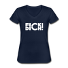 Frauen-T-Shirt mit V-Ausschnitt: Fick Dich! - Navy