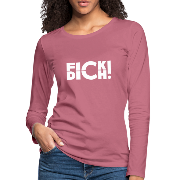 Frauen Premium Langarmshirt: Fick Dich! - Malve