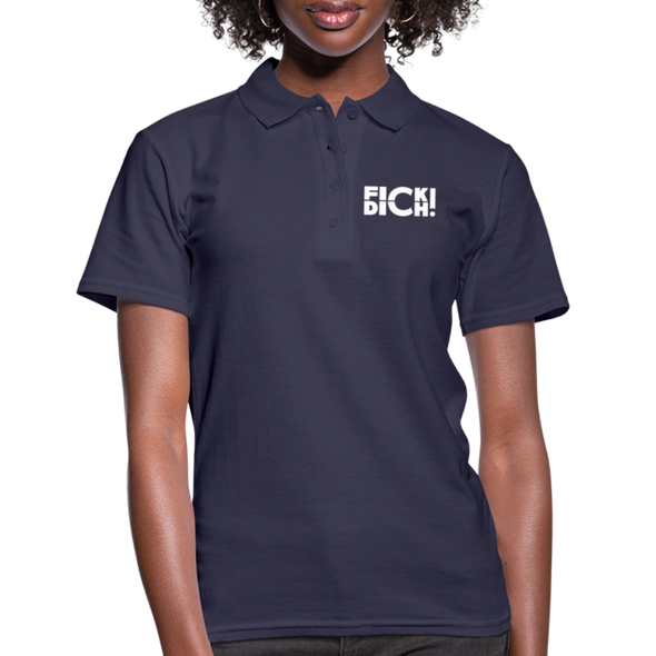 Frauen Poloshirt: Fick Dich! - Navy