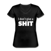 Frauen-T-Shirt mit V-Ausschnitt: I don’t give a shit. - Schwarz