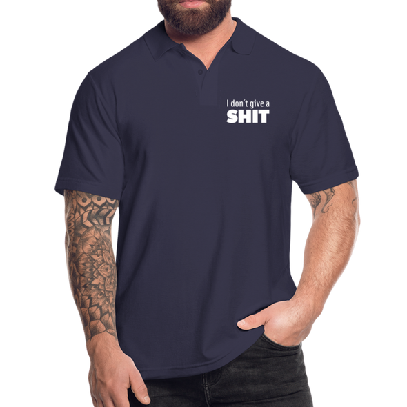Männer Poloshirt: I don’t give a shit. - Navy