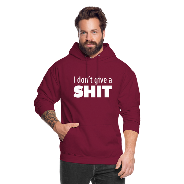 Unisex Hoodie: I don’t give a shit. - Bordeaux