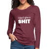 Frauen Premium Langarmshirt: I don’t give a shit. - Bordeauxrot meliert