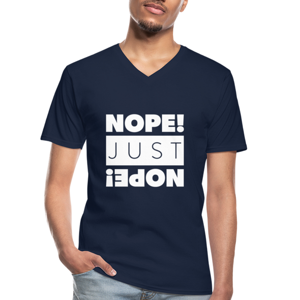 Männer-T-Shirt mit V-Ausschnitt: Nope. Just Nope! - Navy