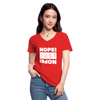 Frauen-T-Shirt mit V-Ausschnitt: Nope. Just Nope! - Rot