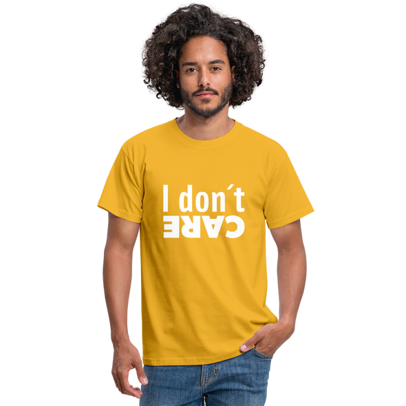 Männer T-Shirt: I don’t care. - Gelb