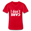 Männer-T-Shirt mit V-Ausschnitt: I don’t care. - Rot