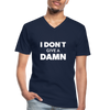 Männer-T-Shirt mit V-Ausschnitt: I don’t give a damn. - Navy
