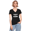 Frauen-T-Shirt mit V-Ausschnitt: I don’t give a damn. - Schwarz