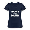 Frauen-T-Shirt mit V-Ausschnitt: I don’t give a damn. - Navy
