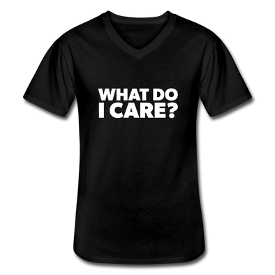 Männer-T-Shirt mit V-Ausschnitt: What do I care? - Schwarz