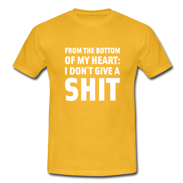 Männer T-Shirt: From the bottom of my heart: I don’t give a shit. - Gelb