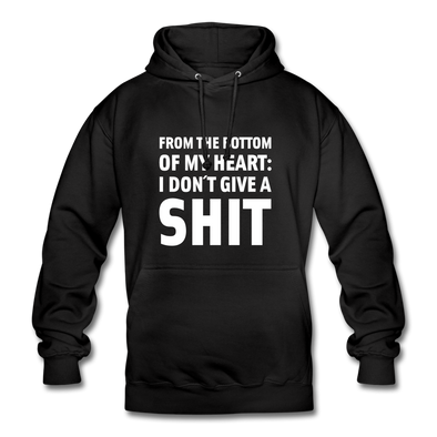 Unisex Hoodie: From the bottom of my heart: I don’t give a shit. - Schwarz