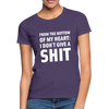 Frauen T-Shirt: From the bottom of my heart: I don’t give a shit. - Dunkellila