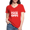 Frauen-T-Shirt mit V-Ausschnitt: It’s very simple: Fuck off! - Rot