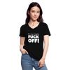 Frauen-T-Shirt mit V-Ausschnitt: It’s very simple: Fuck off! - Schwarz