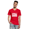 Männer-T-Shirt mit V-Ausschnitt: I don’t care. Why should I? - Rot