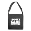 Umhängetasche aus Recycling-Material: I don’t care. Why should I? - Schwarz meliert