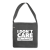 Umhängetasche aus Recycling-Material: I don’t care. Why should I? - Dunkelgrau meliert