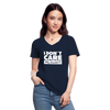 Frauen-T-Shirt mit V-Ausschnitt: I don’t care. Why should I? - Navy