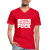 Männer-T-Shirt mit V-Ausschnitt: It’s never too late to stop giving a fuck. - Rot