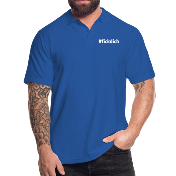 Männer Poloshirt: Fick Dich (#fickdich) - Royalblau