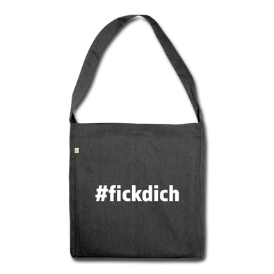 Umhängetasche aus Recycling-Material: Fick Dich (#fickdich) - Schwarz meliert
