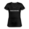 Frauen-T-Shirt mit V-Ausschnitt: Am Arsch vorbei (#amarschvorbei) - Schwarz
