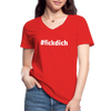 Frauen-T-Shirt mit V-Ausschnitt: Fick Dich (#fickdich) - Rot