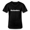 Männer-T-Shirt mit V-Ausschnitt: Sei anders (#seianders) - Schwarz