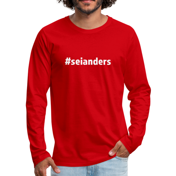 Männer Premium Langarmshirt: Sei anders (#seianders) - Rot