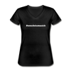 Frauen-T-Shirt mit V-Ausschnitt: Nen Scheiß muss ich (#nenscheissmussich) - Schwarz