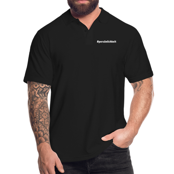 Männer Poloshirt: Persönlichkeit (#persönlichkeit) - Schwarz