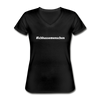 Frauen-T-Shirt mit V-Ausschnitt: Ich hasse Menschen (#ichhassemenschen) - Schwarz