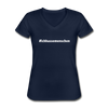 Frauen-T-Shirt mit V-Ausschnitt: Ich hasse Menschen (#ichhassemenschen) - Navy