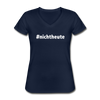 Frauen-T-Shirt mit V-Ausschnitt: Nicht heute (#nichtheute) - Navy