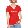 Frauen-T-Shirt mit V-Ausschnitt: Und Tschüss (#undtschüss) - Rot