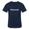 Männer-T-Shirt mit V-Ausschnitt: I hate people (#ihatepeople) - Navy