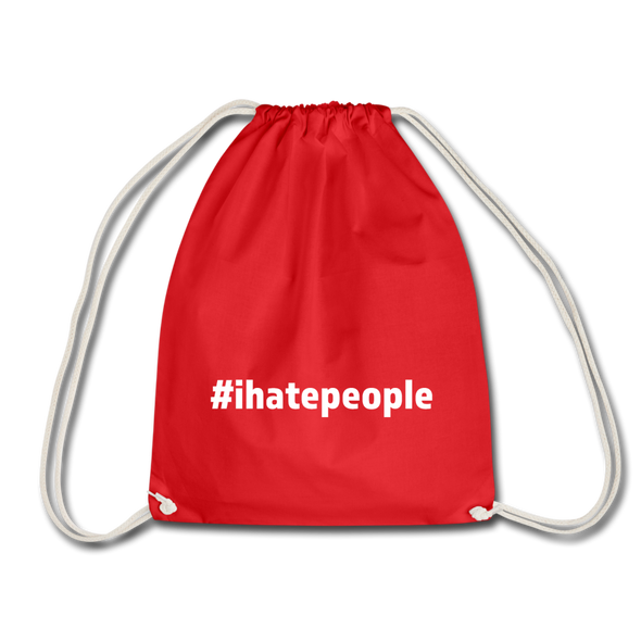 Turnbeutel: I hate people (#ihatepeople) - Rot