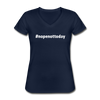 Frauen-T-Shirt mit V-Ausschnitt: Nope, not today (#nopenottoday) - Navy