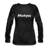 Frauen Premium Langarmshirt: Fuck you (#fuckyou) - Anthrazit
