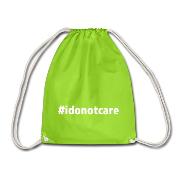 Turnbeutel: I do not care (#idonotcare) - Neongrün