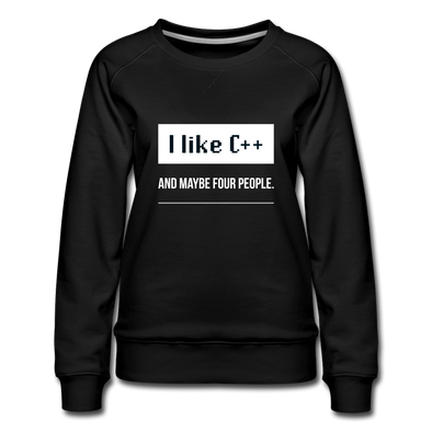 Frauen Premium Pullover: I like C++ and maybe four people - Schwarz