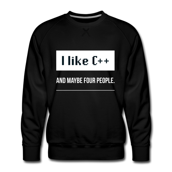 Männer Premium Pullover: I like C++ and maybe four people - Schwarz