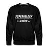 Männer Premium Pullover: Superhelden ohne Umhang nennt man Coder - Schwarz