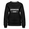 Frauen Premium Pullover: Superhelden ohne Umhang nennt man Coder - Schwarz